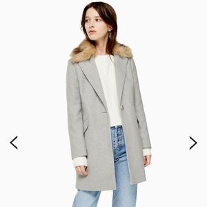 top shop faux fur winter coat